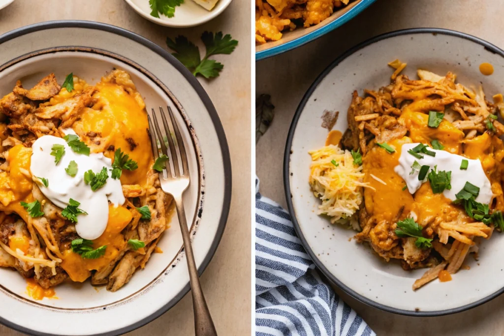 Crockpot Chicken Enchilada Bake