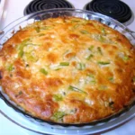Crustless Cheesy Tomato Green Onion Pie