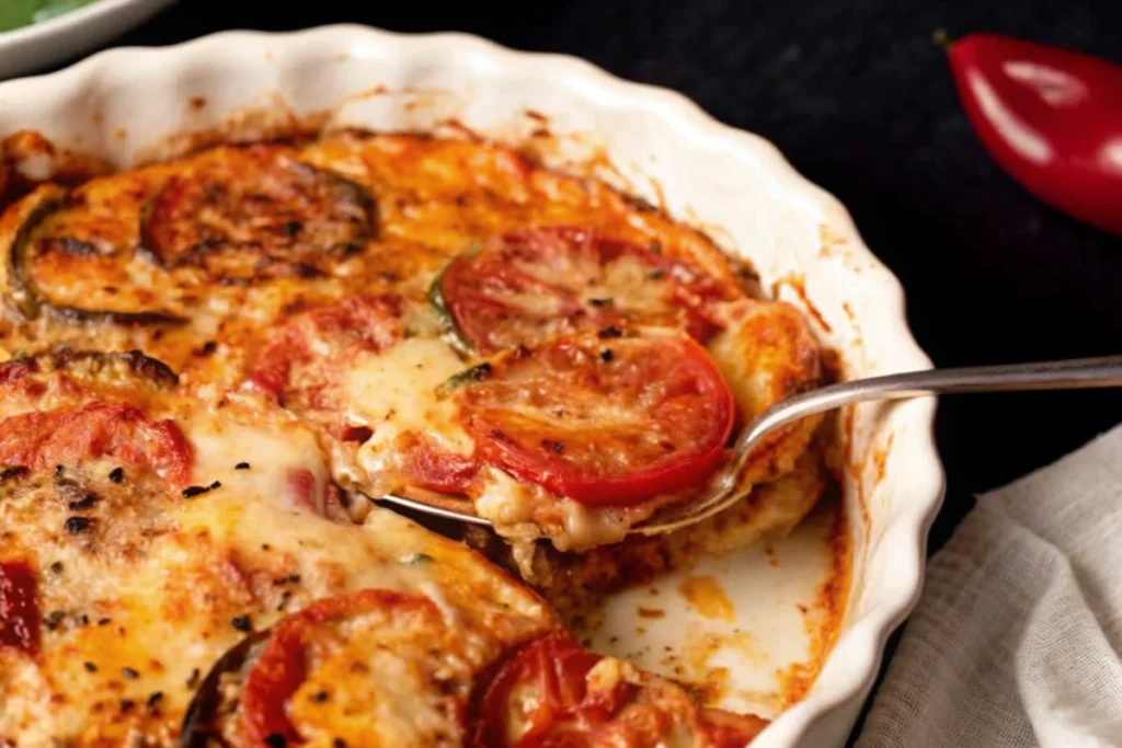 Crustless Tomato Pie with Farro