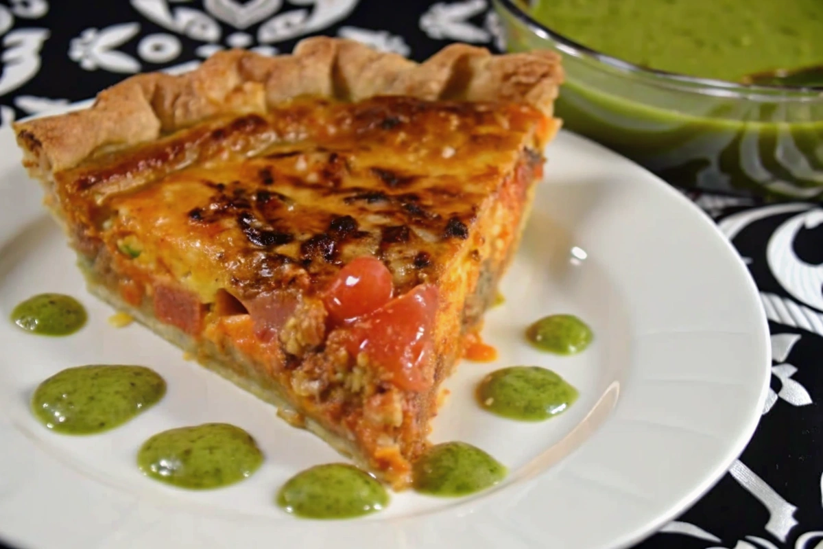 Fresh Tomato Pie with Pesto Cream Sauce