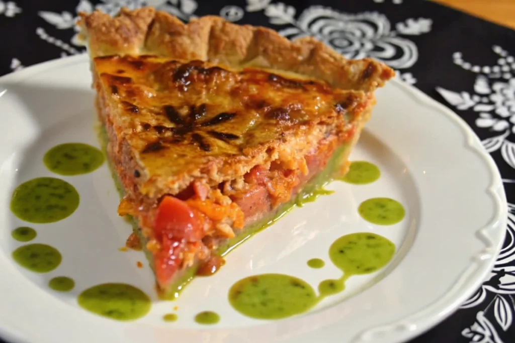Fresh Tomato Pie with Pesto Cream Sauce