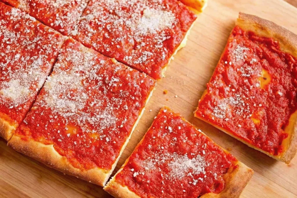 Homemade Philadelphia Tomato Pie-Style Pizza
