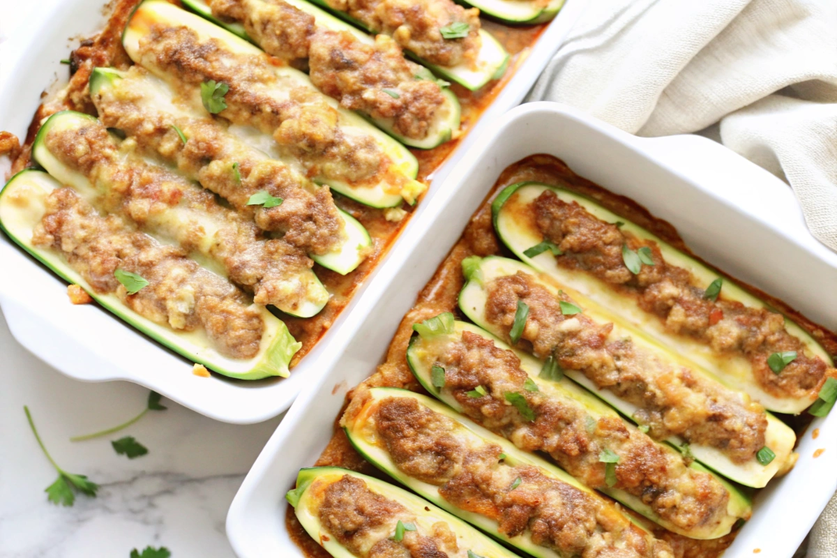 Taco Stuffed Zucchini Boats