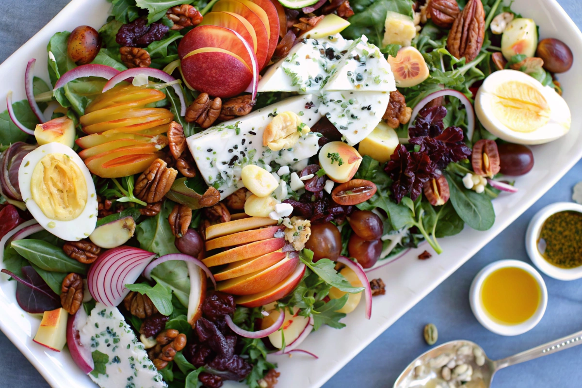 Autumn Apple Spinach Salad with Bacon and Candied Pecans