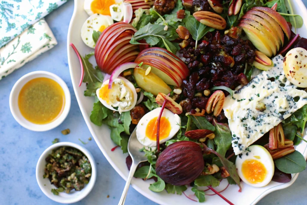 Autumn Apple Spinach Salad with Bacon and Candied Pecans