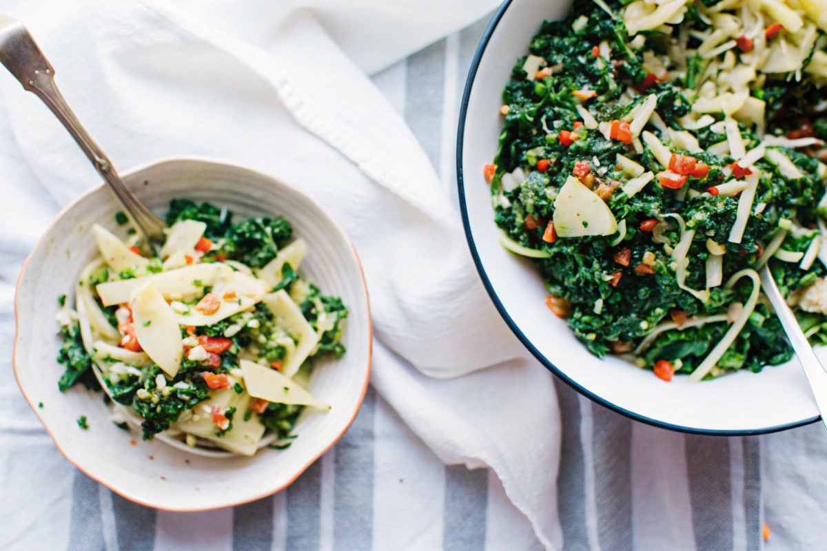 Autumn Kale Salad with Fennel Honeycrisp and Goat Cheese
