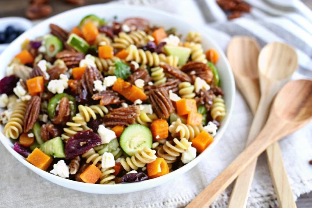 Brown Butter Pasta with Sweet Potatoes and Brussels Sprouts