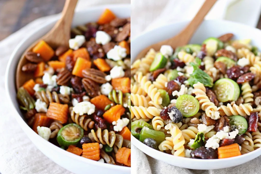 Brown Butter Pasta with Sweet Potatoes and Brussels Sprouts