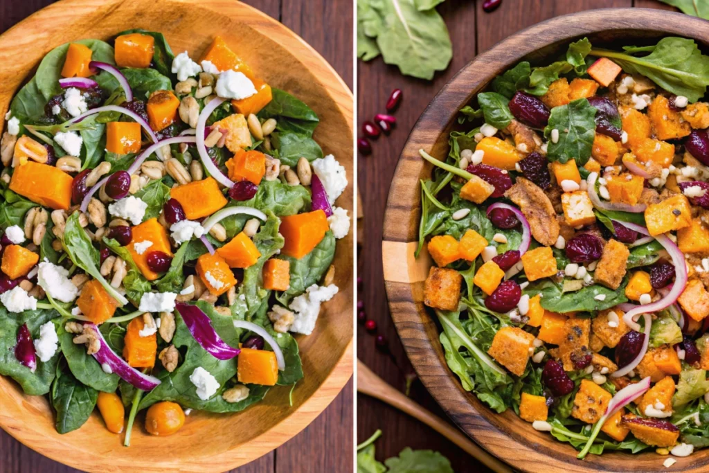 Butternut Squash and Feta Salad with Maple Date Vinaigrette
