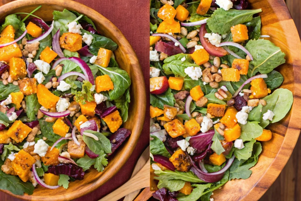 Butternut Squash and Feta Salad with Maple Date Vinaigrette