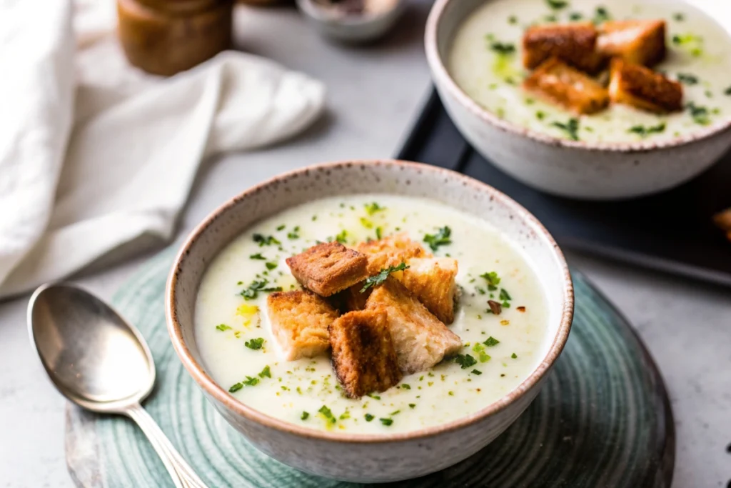 Cozy Roasted Garlic And Potato Soup