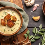 Creamy Garlic Bread Soup