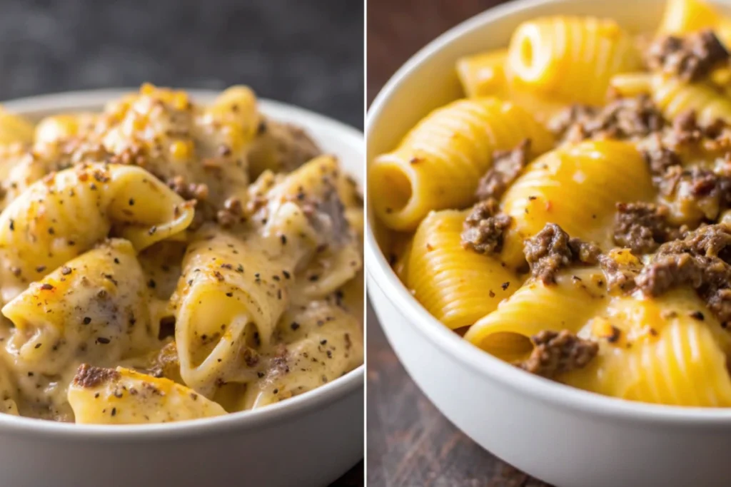 Crockpot Cheesy Ranch Beef Pasta Shells