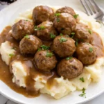 Crockpot Meatballs and Gravy