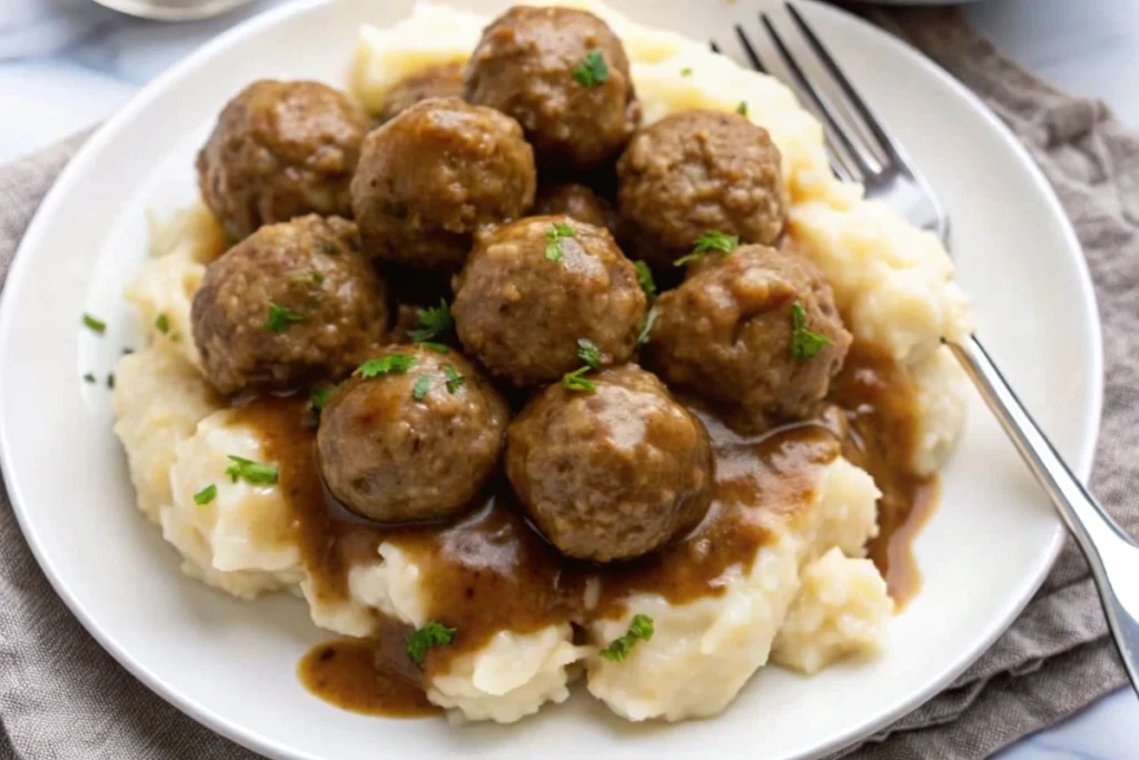 Crockpot Meatballs and Gravy