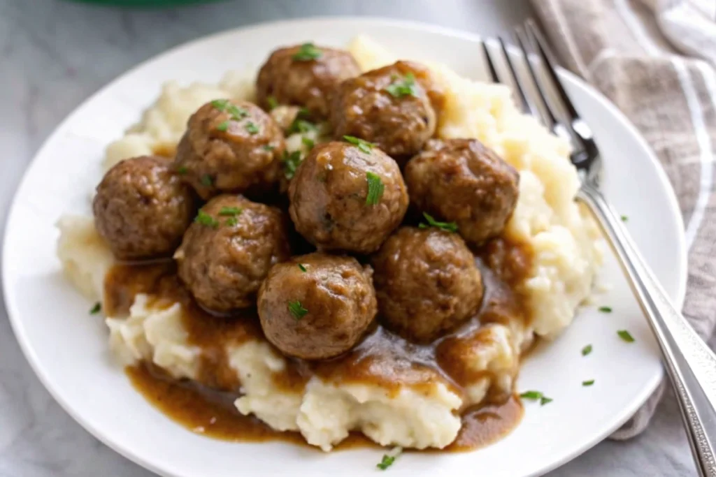 Crockpot Meatballs and Gravy