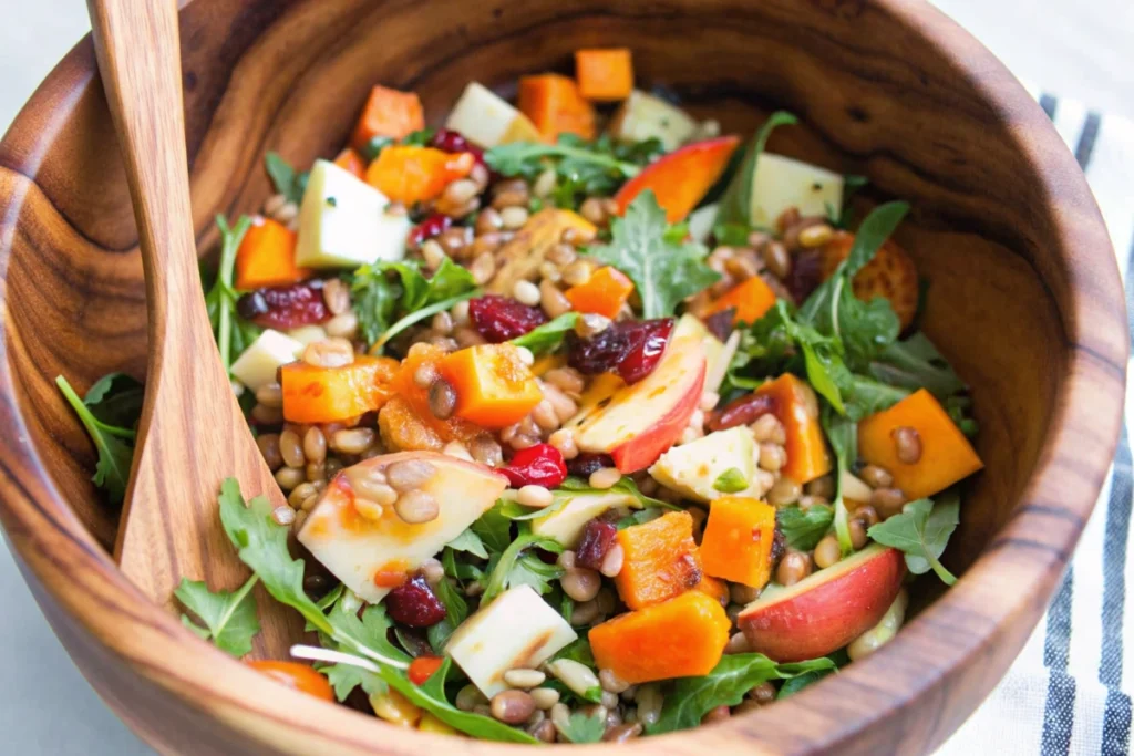 Fall Farro Salad with Roasted Butternut Squash and Apples