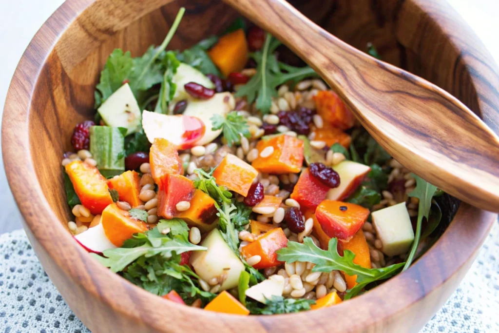 Fall Farro Salad with Roasted Butternut Squash and Apples