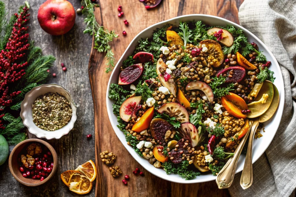 Fall Harvest Roasted Butternut Squash and Pomegranate Salad
