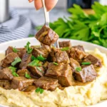Garlic Butter Crockpot Steak Bites