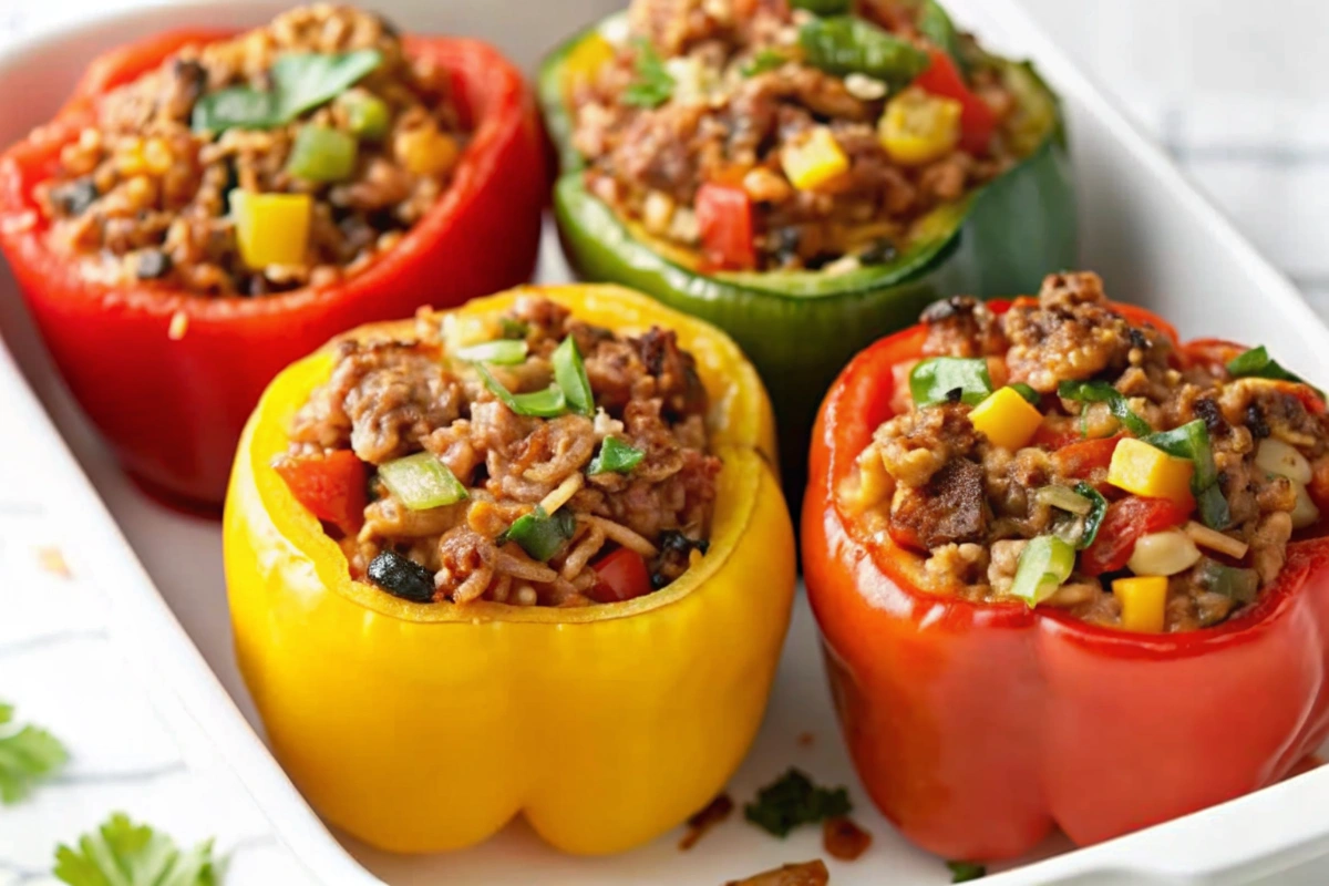 Ground Turkey Stuffed Peppers