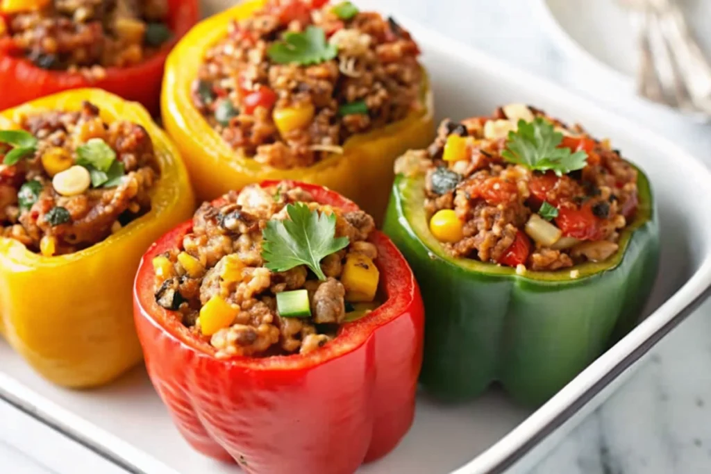 Ground Turkey Stuffed Peppers