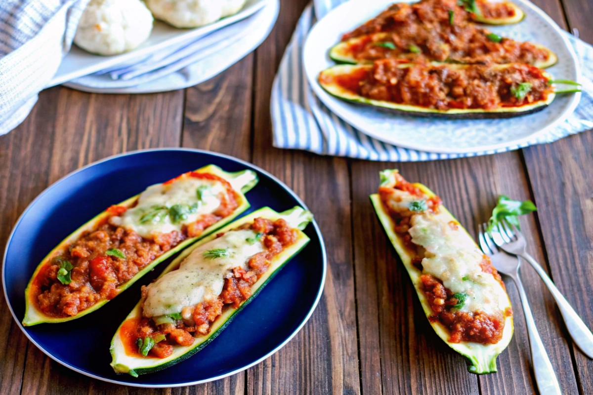 Ground Turkey Zucchini Boats