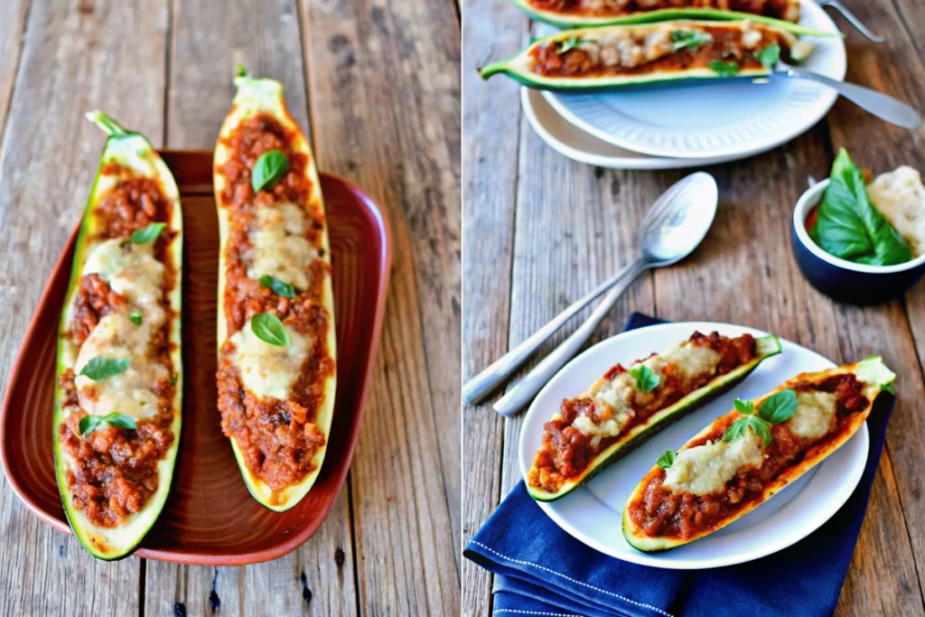 Ground Turkey Zucchini Boats