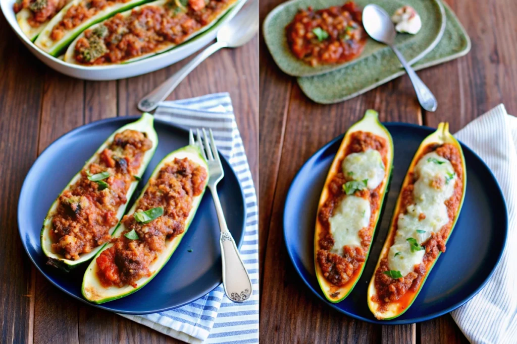 Ground Turkey Zucchini Boats