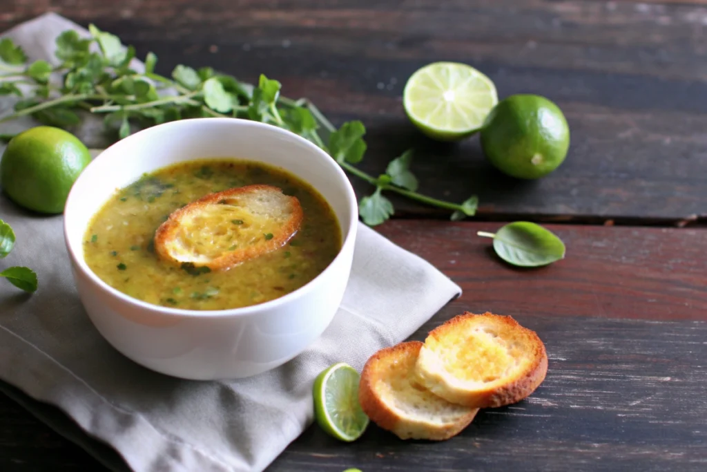 Mexican-Style Garlic Soup with a Hint of Lime