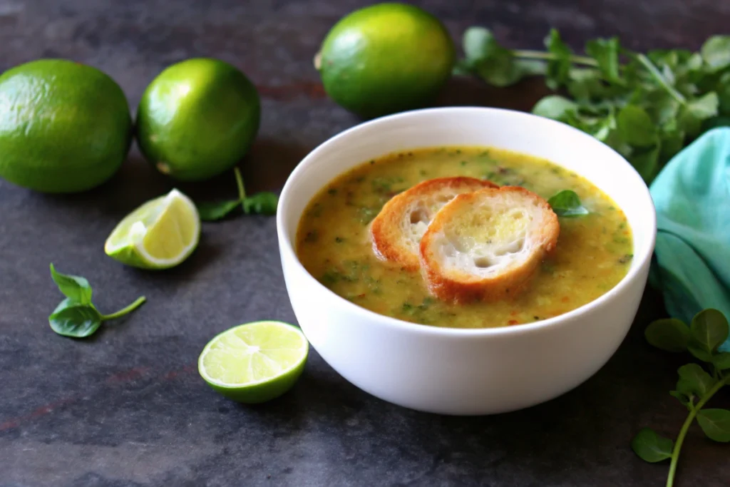 Mexican-Style Garlic Soup with a Hint of Lime