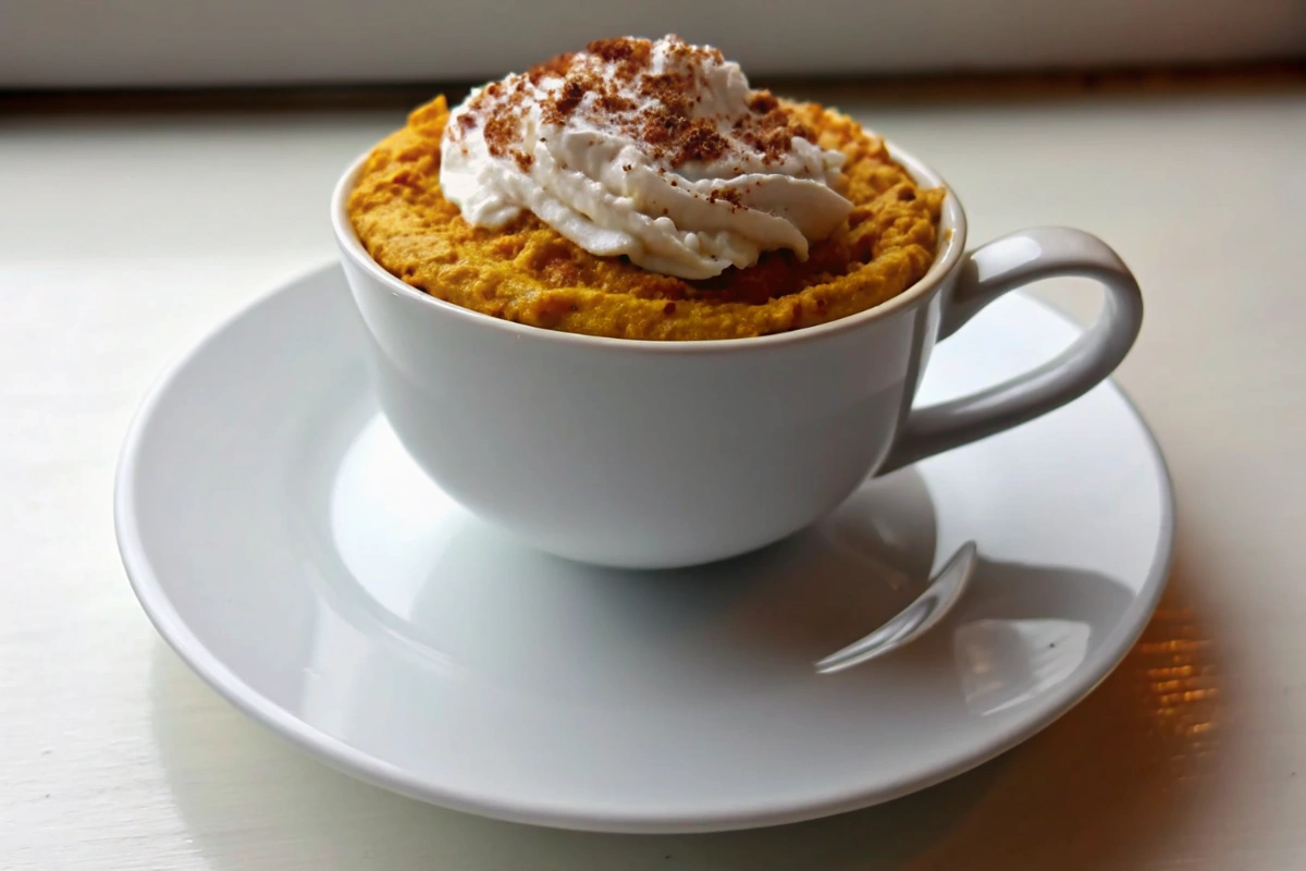 Microwave Pumpkin Cinnamon Cottage Cheese Mug Cake