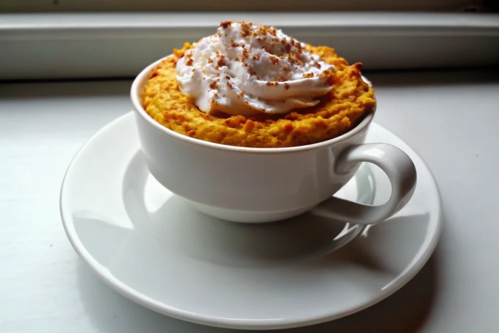 Microwave Pumpkin Cinnamon Cottage Cheese Mug Cake