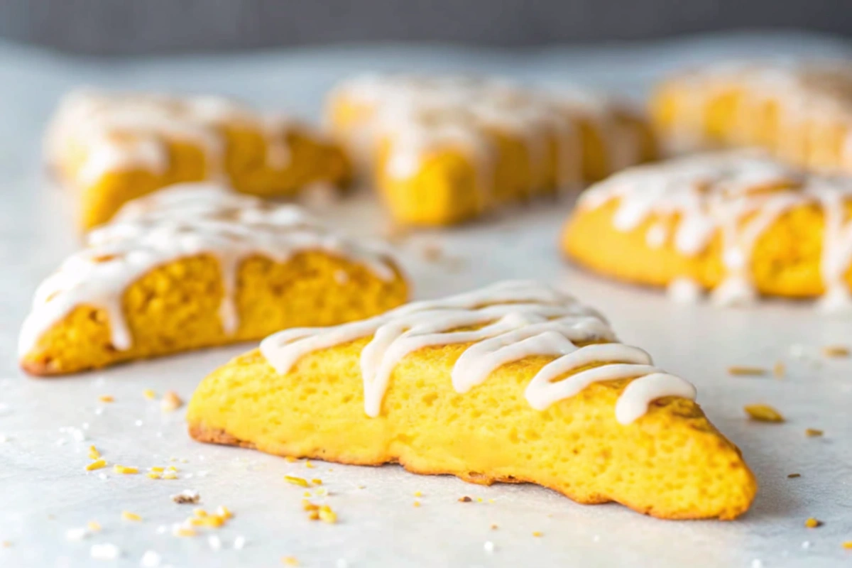 Pumpkin Spice Scones with Vanilla Glaze