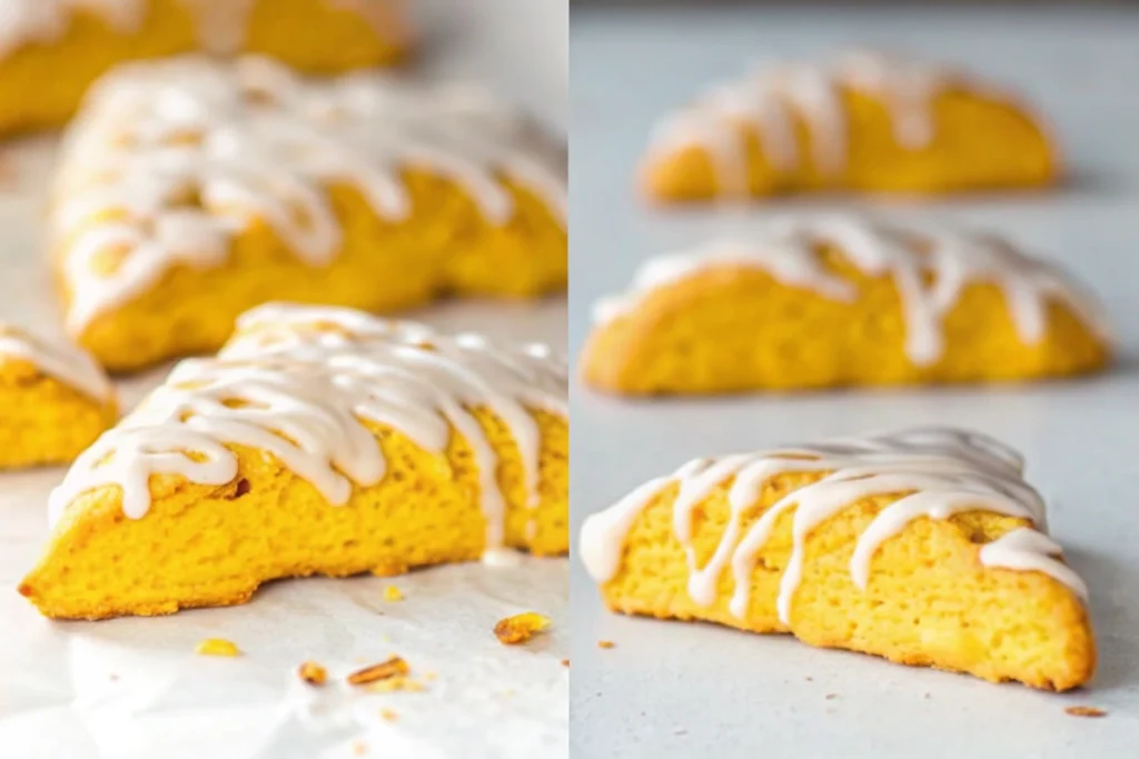 Pumpkin Spice Scones with Vanilla Glaze