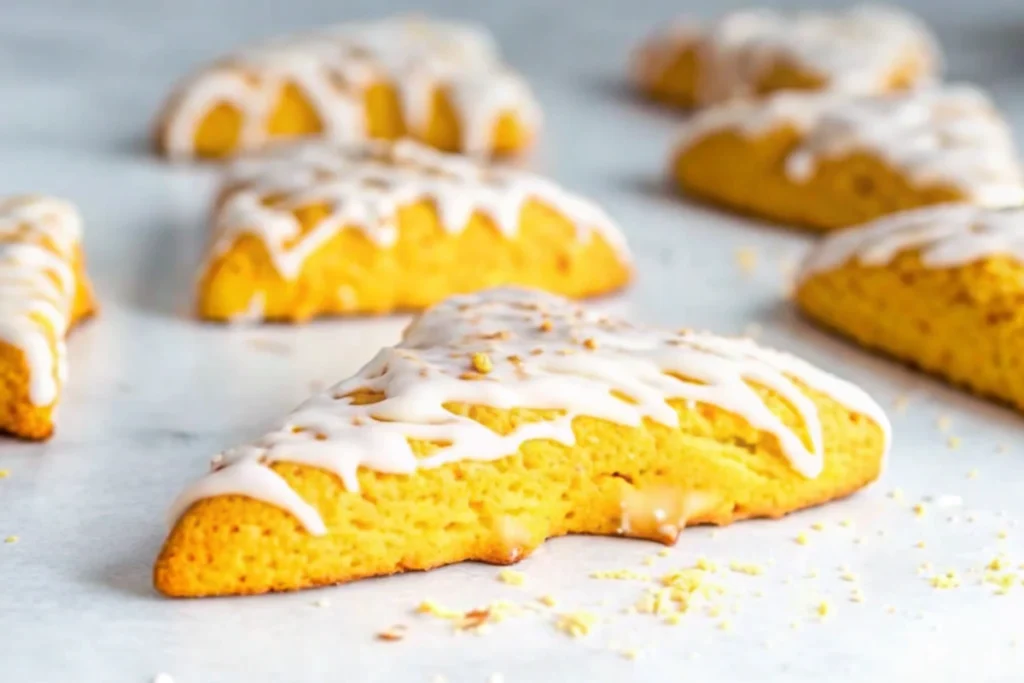 Pumpkin Spice Scones with Vanilla Glaze