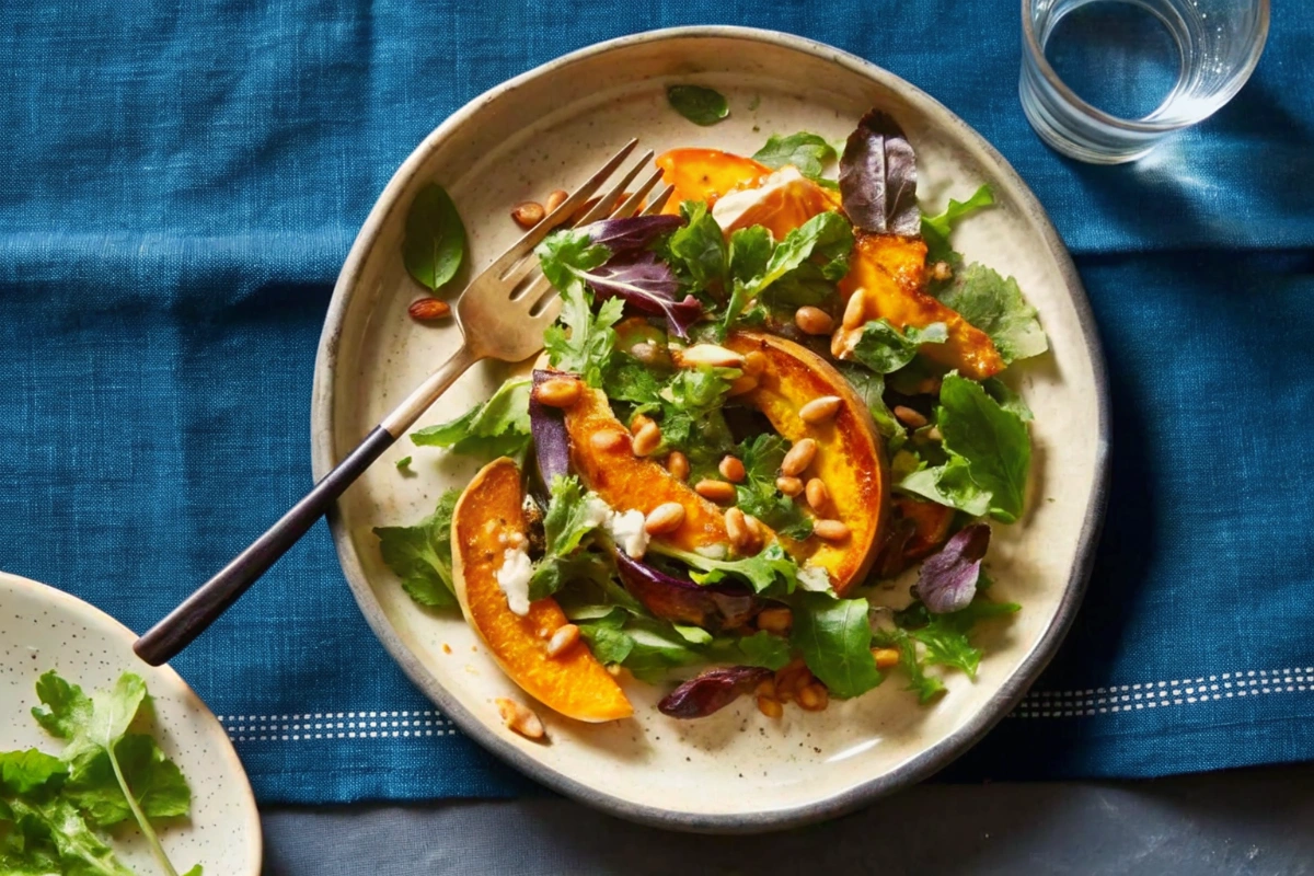Roasted Butternut Squash Salad with Tahini Vinaigrette