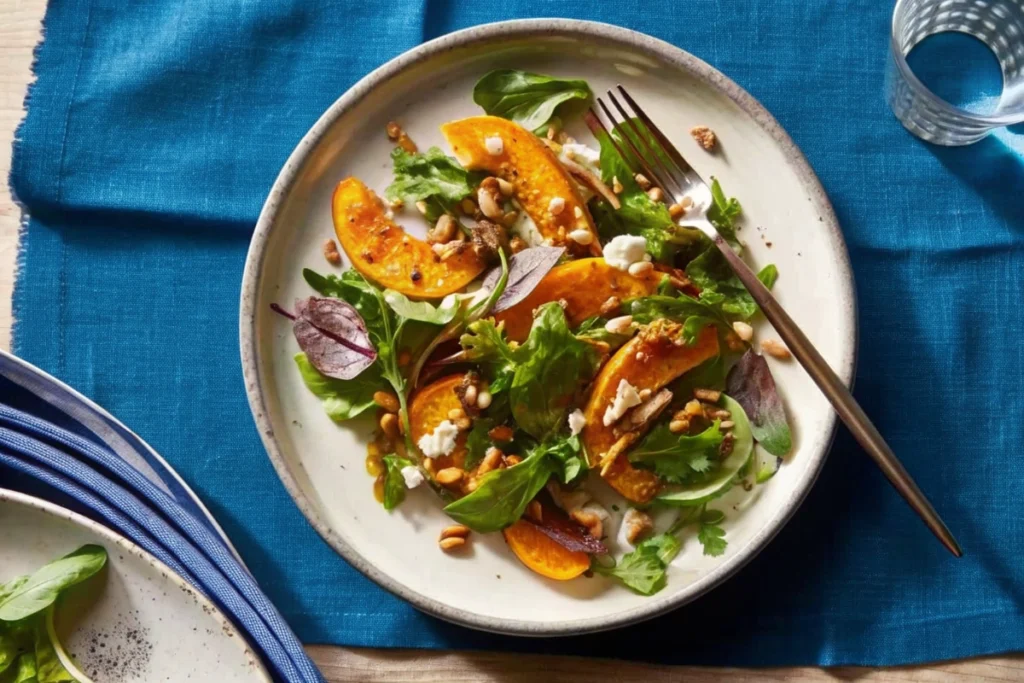 Roasted Butternut Squash Salad with Tahini Vinaigrette