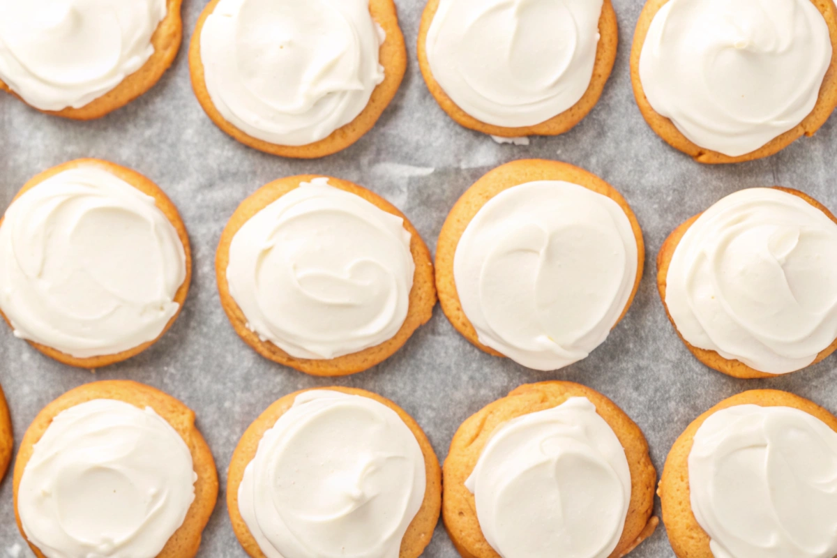 Soft Pumpkin Cookies with Cream Cheese Icing