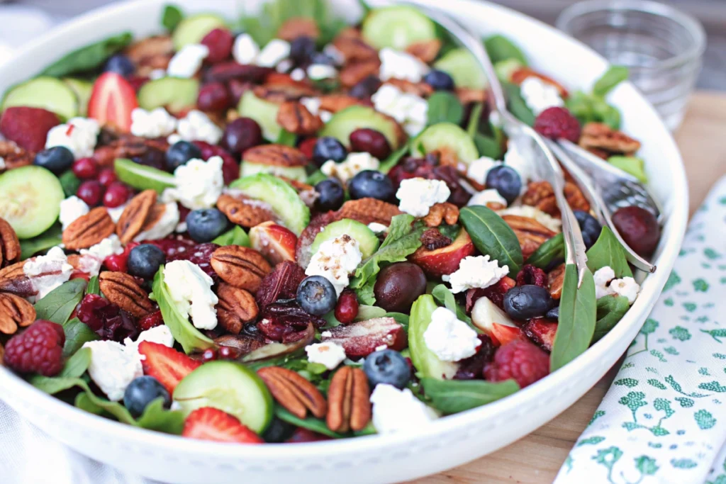 Spinach Salad with Berries And Cherries