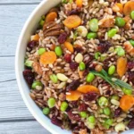 Wild Rice Salad with Pecans and Cranberries