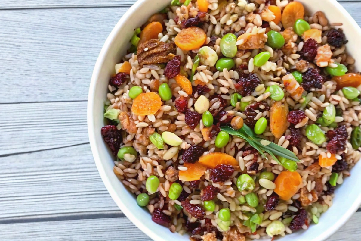 Wild Rice Salad with Pecans and Cranberries