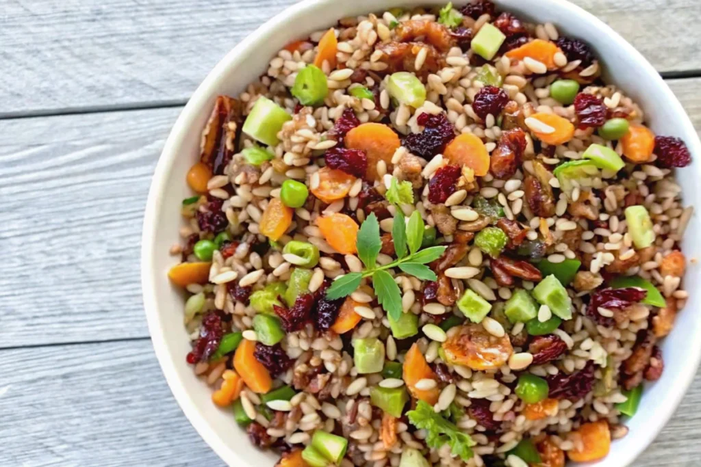 Wild Rice Salad with Pecans and Cranberries
