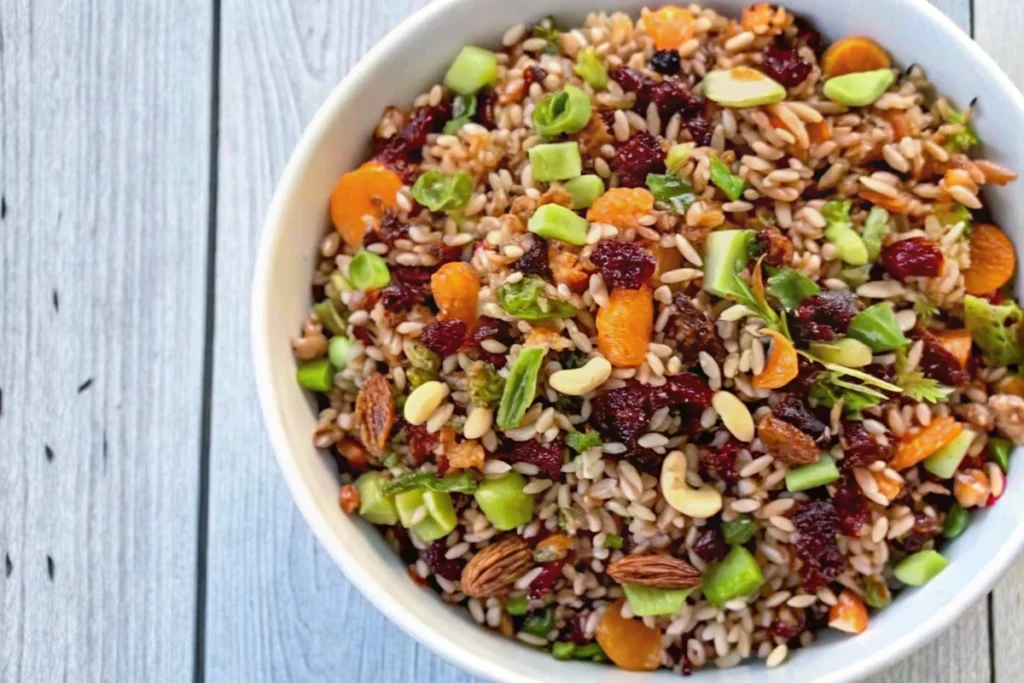 Wild Rice Salad with Pecans and Cranberries