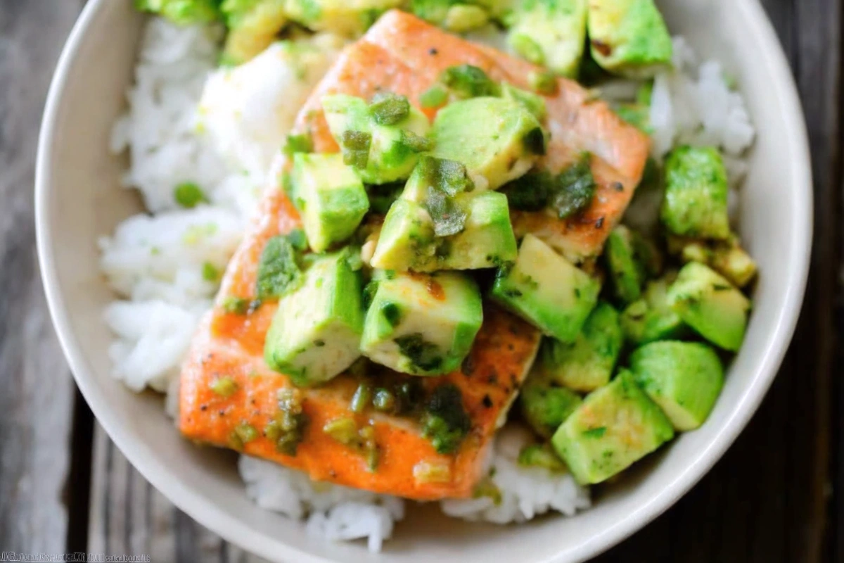 Avocado Salmon Rice Bowl