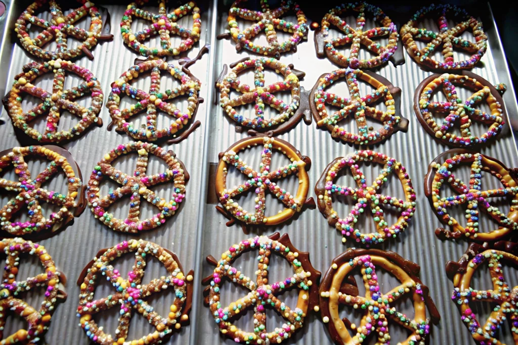 Chocolate Spider Web Pretzels