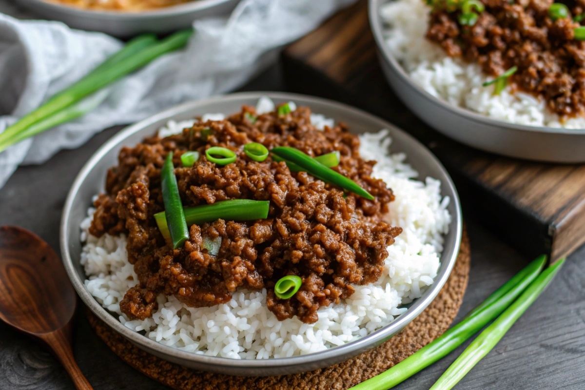 Easy Mongolian Ground Beef Bowl