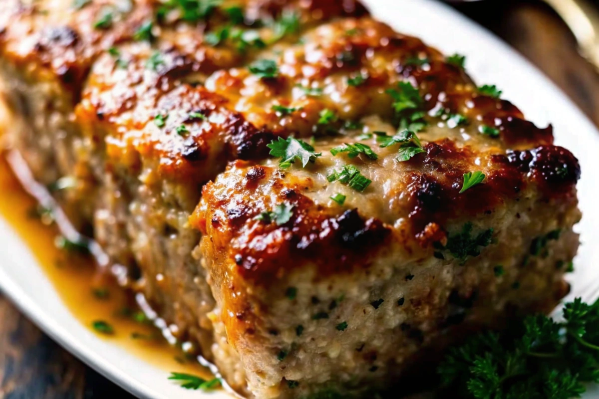 Garlic Parmesan Chicken Meatloaf