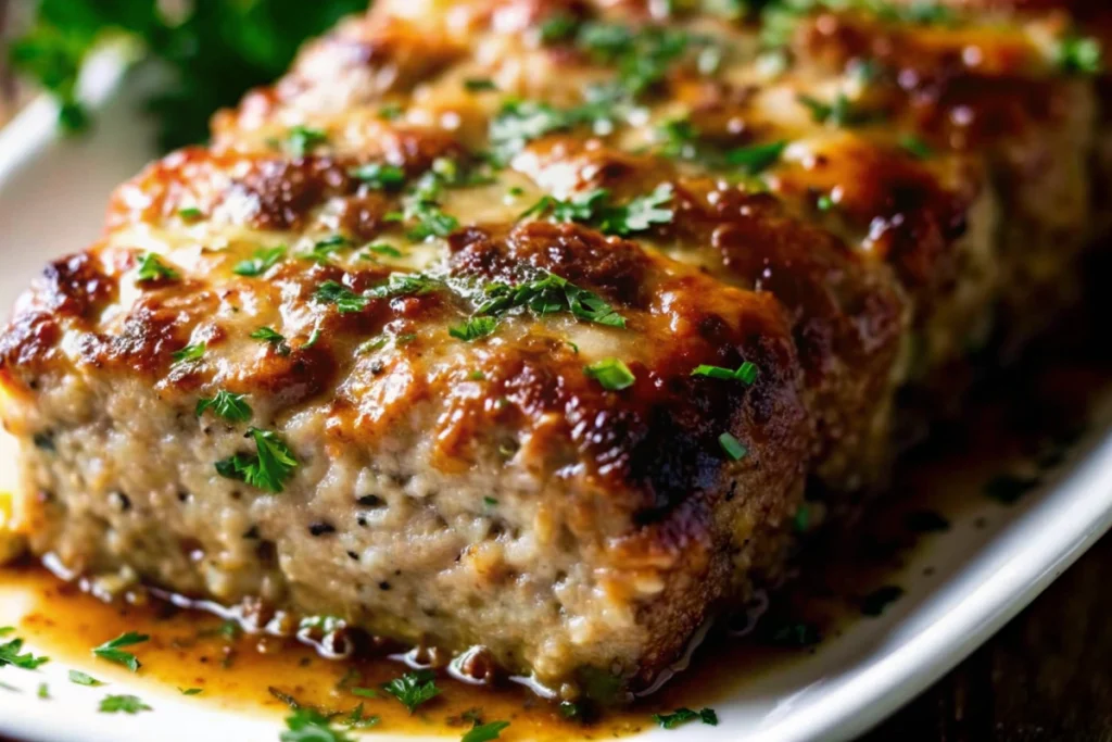 Garlic Parmesan Chicken Meatloaf