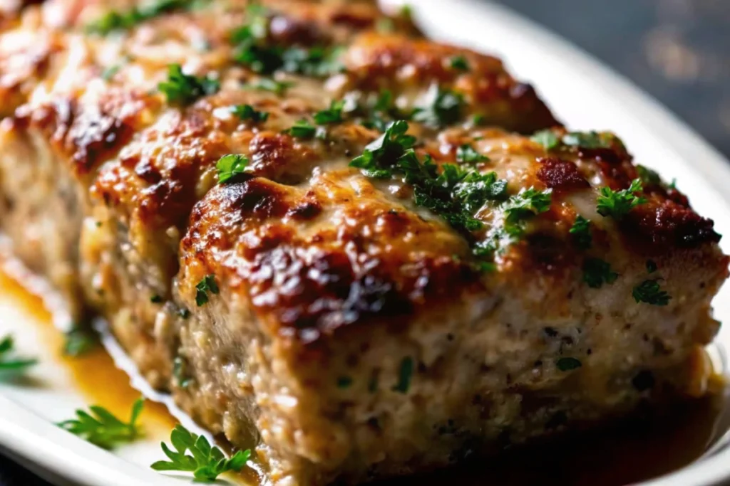 Garlic Parmesan Chicken Meatloaf